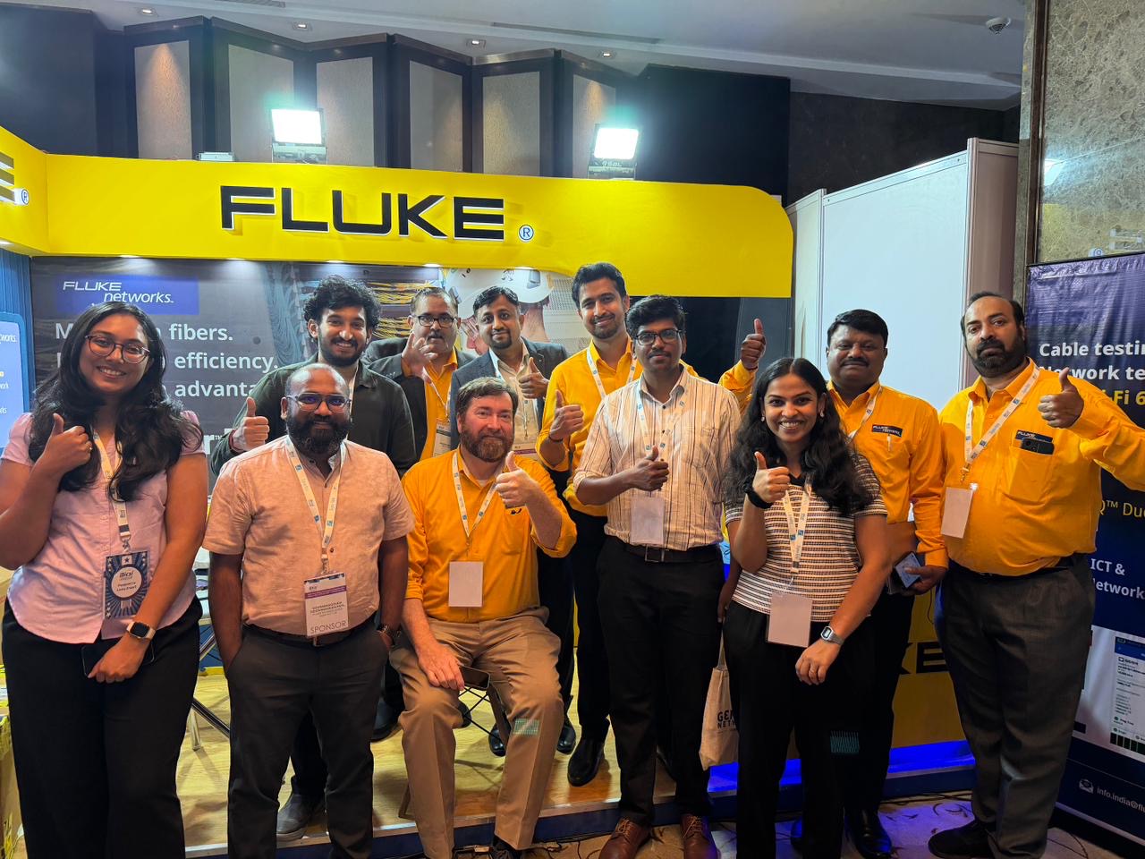 Fluke booth team at BICSI India Annual Conference and Exhibition 2026 in Bengaluru.